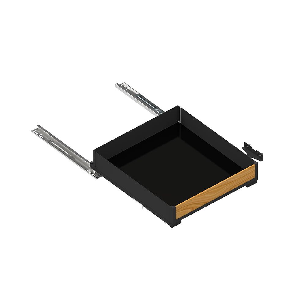 Internal drawer with automatic extension for hinge Line Maxima PURO with decor Black/Oak H=80
