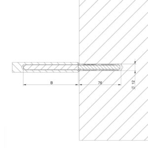 Arm niewidoczne for shelves 12mm x 120mm