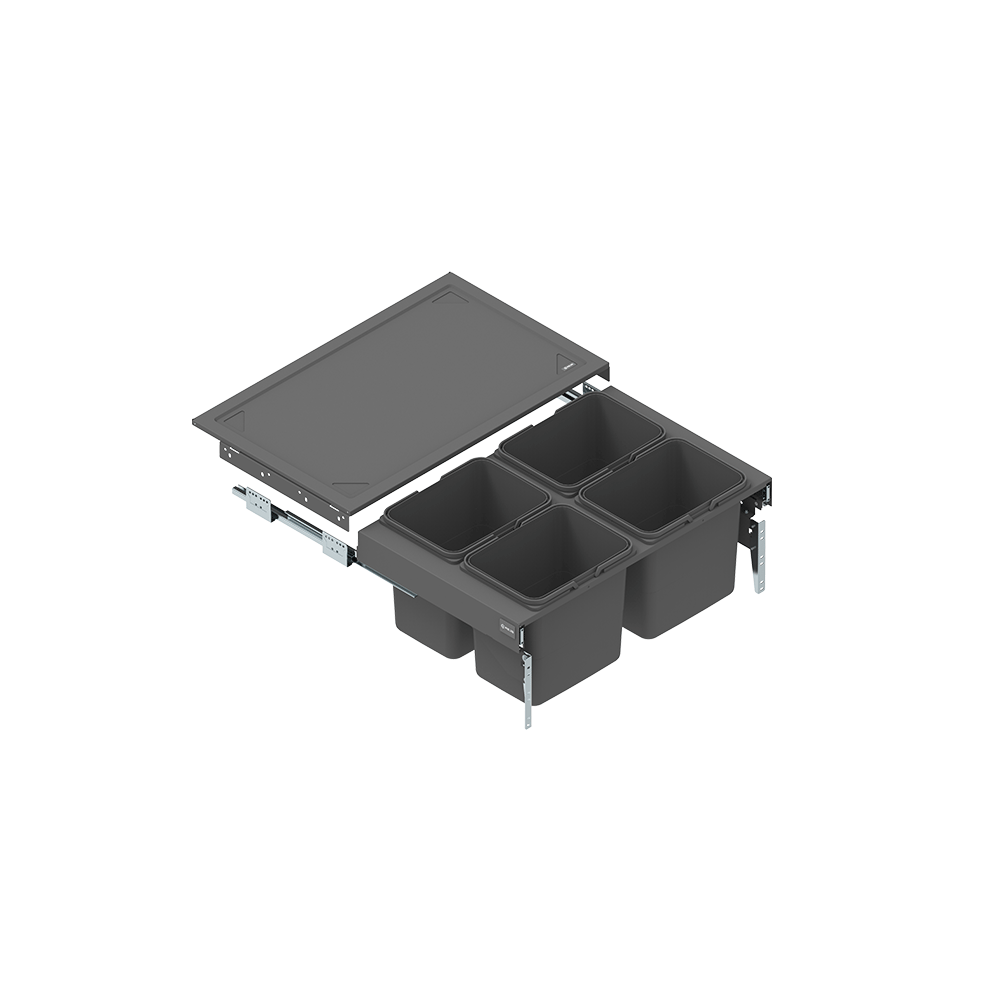 Drawer SEGREGO with containers for waste 800 mm L=480 mm GRAPHITE