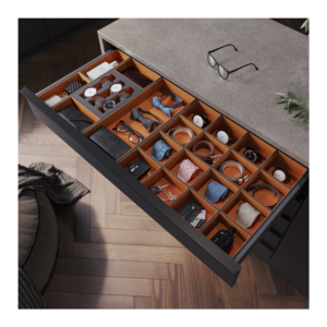 Insert for drawers wardrobe B1 for watches and bracelets Black/orange