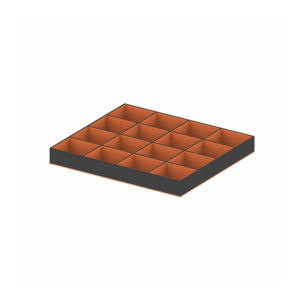 Insert for drawers wardrobe A2 for accessories Black/orange