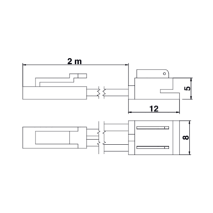 LUMINO Connector clamp-on, Strip 8/10mm, Cable miniAMP 2 m