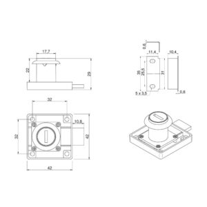Lock cabinet with computer key