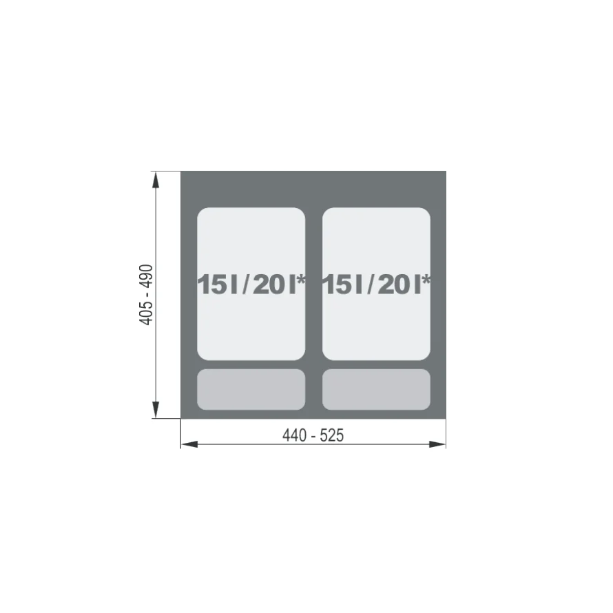 Waste container PRAKTIKO 60 double