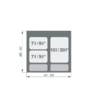 Waste container PRAKTIKO 60 triple – 2
