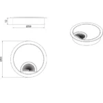 Cable grommet round DOCKER CIRCLE fi 60 – 4