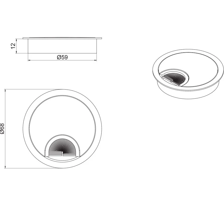 Cable grommet round DOCKER CIRCLE fi 60