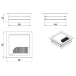 Cable grommet square DOCKER 80×80 – 2