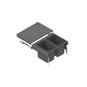 Drawer SEGREGO with waste containers 600 mm, 2 × 15 L, graphite