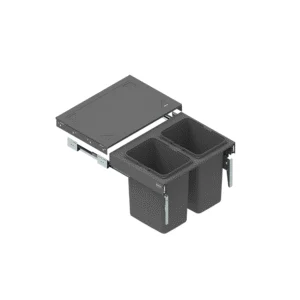 Drawer SEGREGO with waste containers 600 mm, 2 × 20 L, graphite