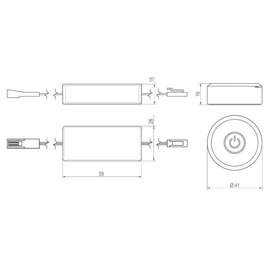 Wireless touch switch, dimmable, W08