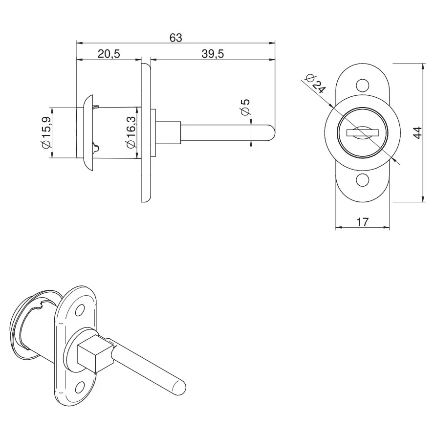 Kapilukk ZC01 tsentraallukustuse siiniga