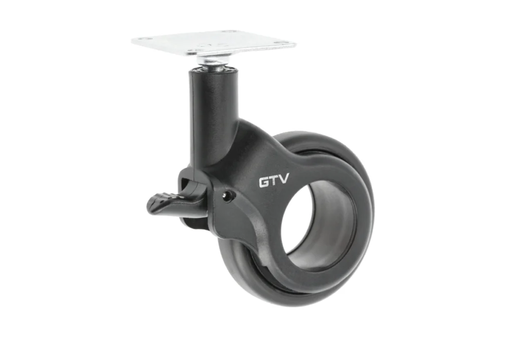 Мебельный ролик GTV STRADA, 60 мм (H 92,5 мм), пластик + сталь, чёрный