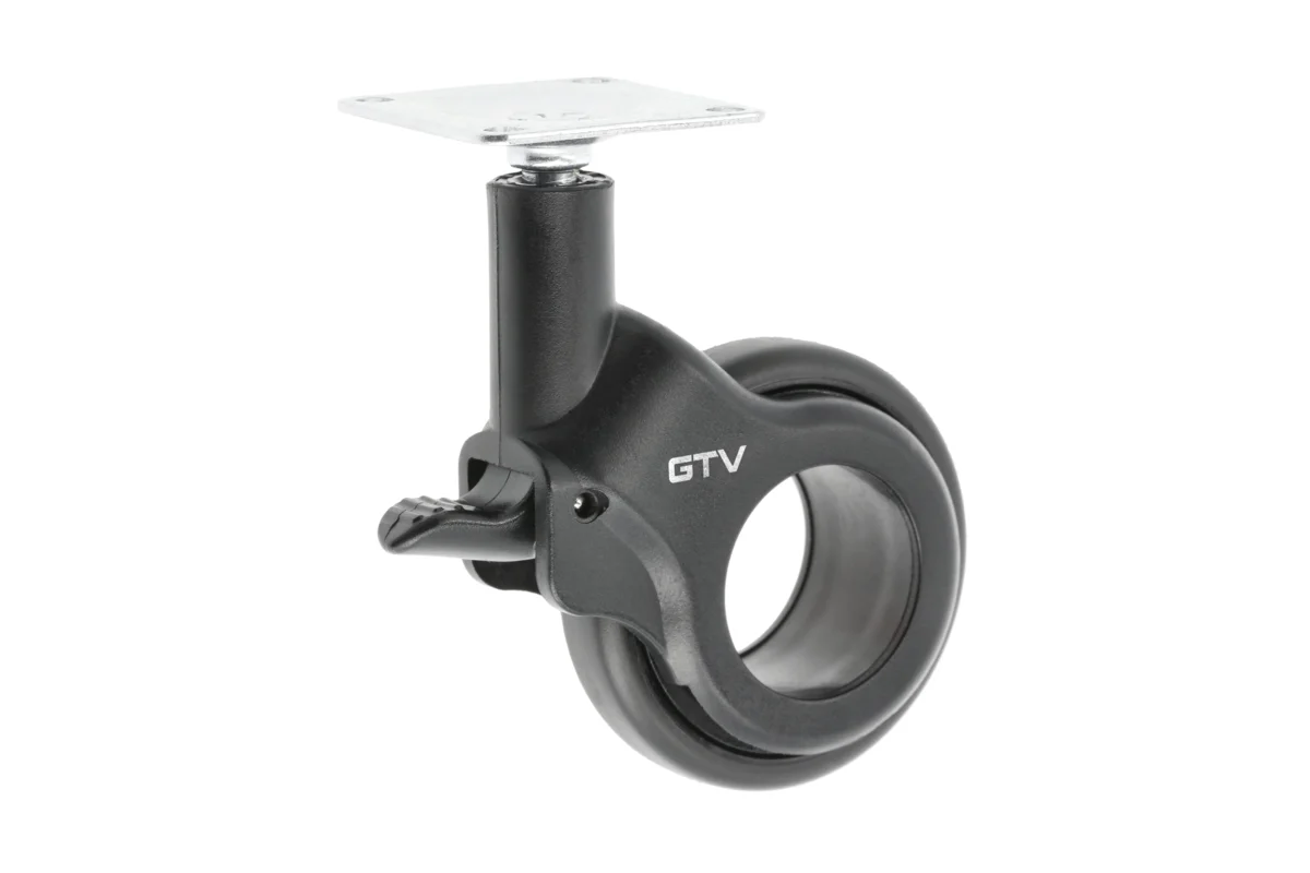 Мебельный ролик GTV STRADA, 60 мм (H 92,5 мм), пластик + сталь, чёрный