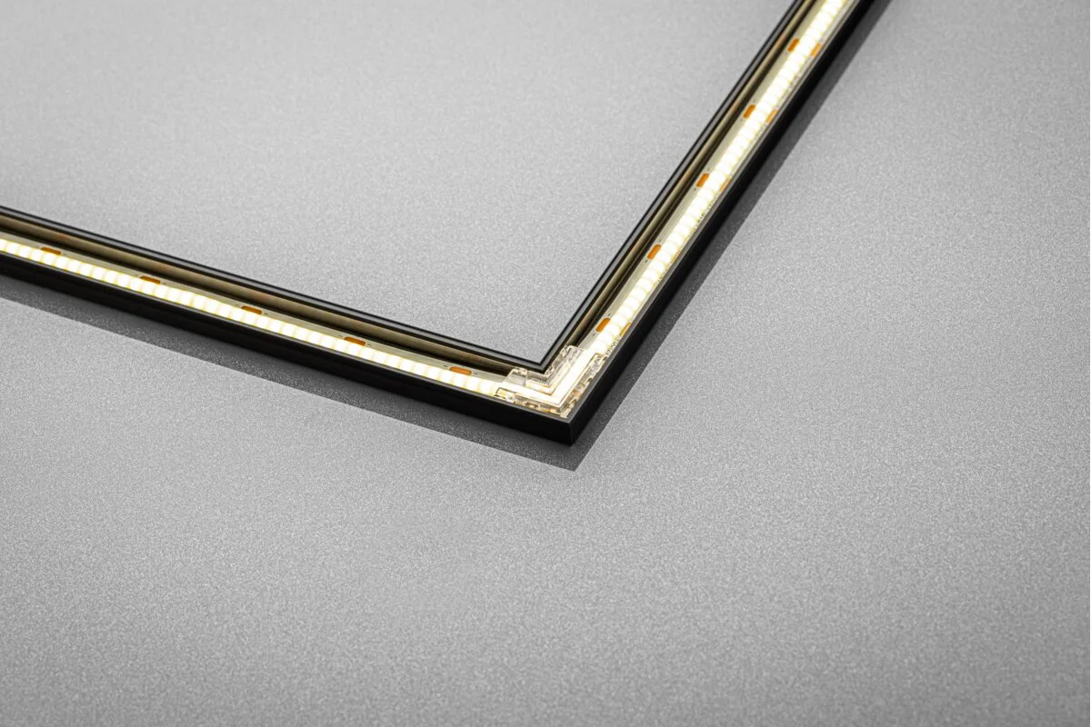 Transparent corner connector for COB LED strips