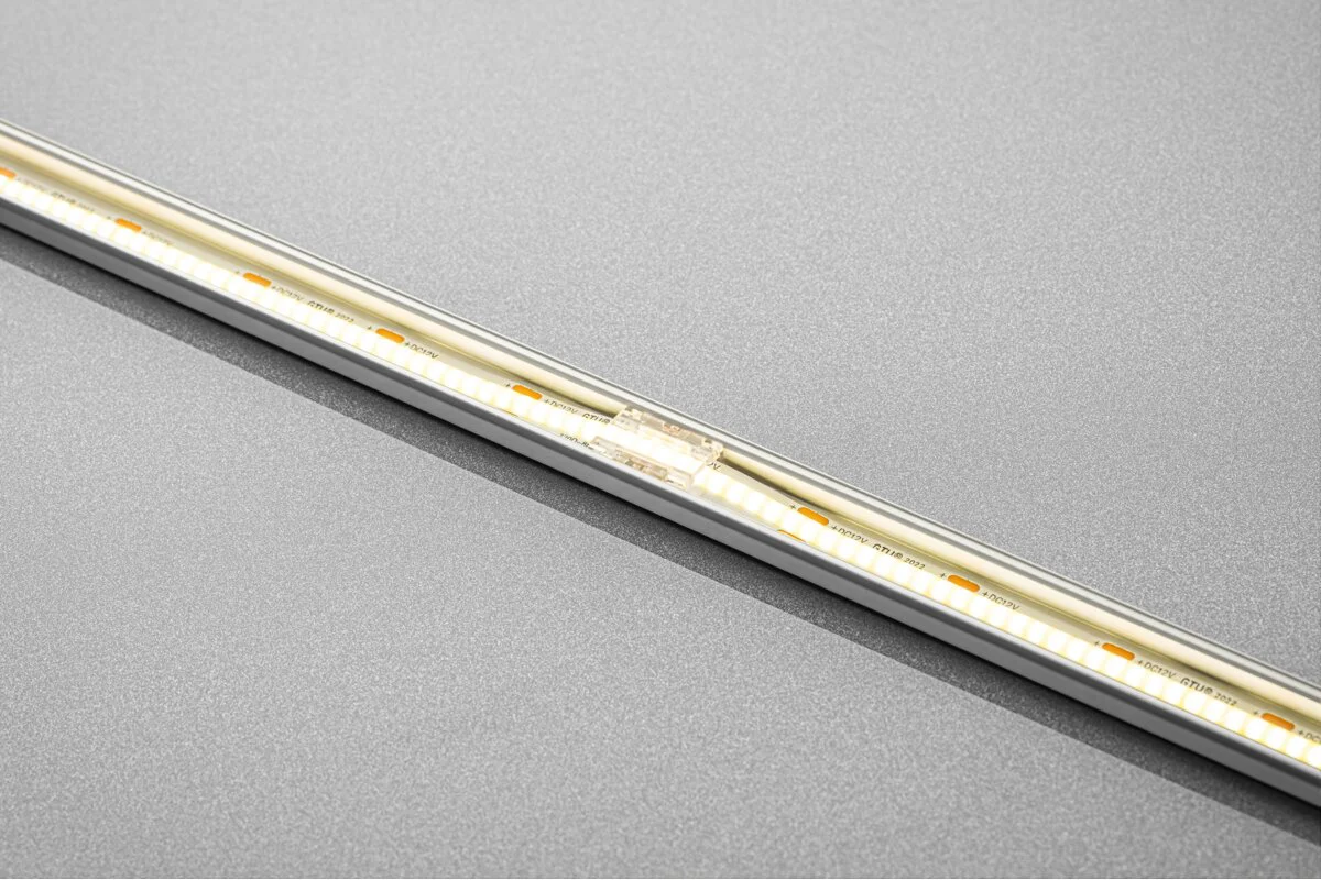 Transparent connector for COB LED strips 8mm