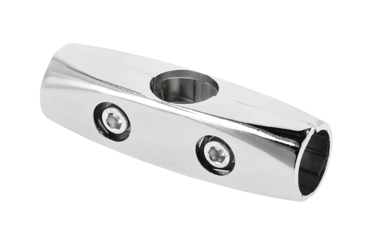 Double-arm straight connector for 25 mm pipe, quality chrome