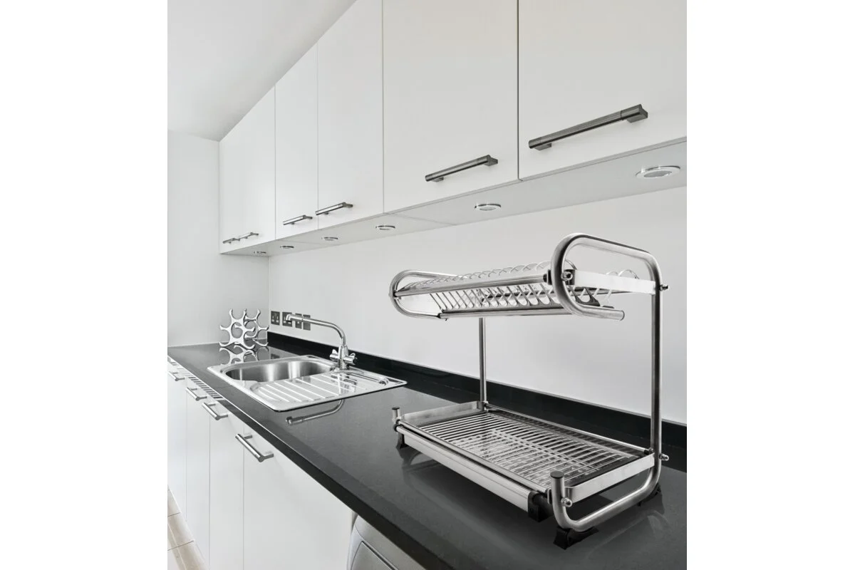 Self-standing two tier dish rack (inox)