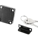Square 138 (chrome) steel lock, steel key, black, new version – 2