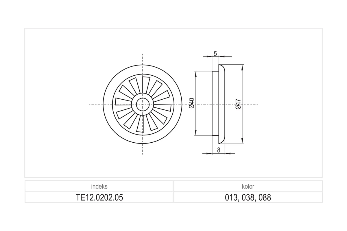 Round Cabinet Ventilation Grille – 40 mm