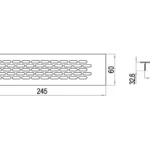 Aluminium ventilation grille 60 × 245 mm, REJS – 3
