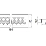 Aluminium ventilation grille 60 × 484 mm, REJS – 2