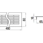 Aluminium ventilation grille 80 × 480 mm, REJS – 2